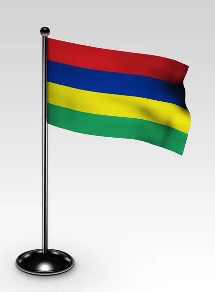 Small Mauritius flag clipping path — Stock Photo, Image