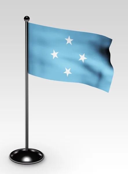 小密克罗尼西亚联邦国旗剪切路径 — 图库照片