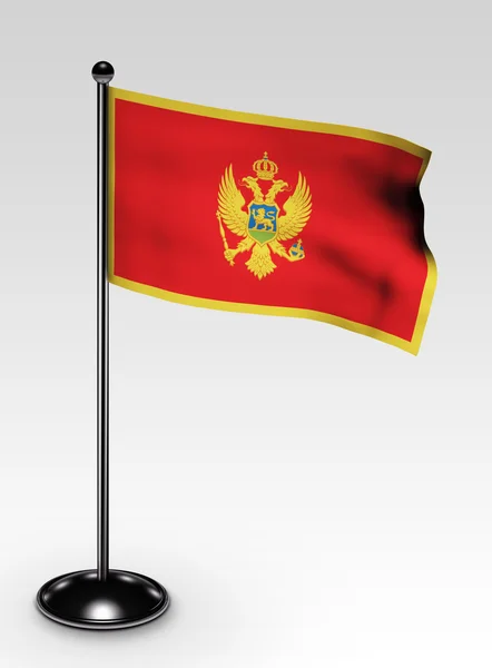 Pequena bandeira Montenegro recorte caminho — Fotografia de Stock