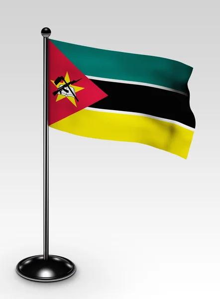 Kleine mosambikanische Fahne Clipping Pfad — Stockfoto