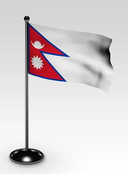 小尼泊尔国旗剪切路径 — 图库照片