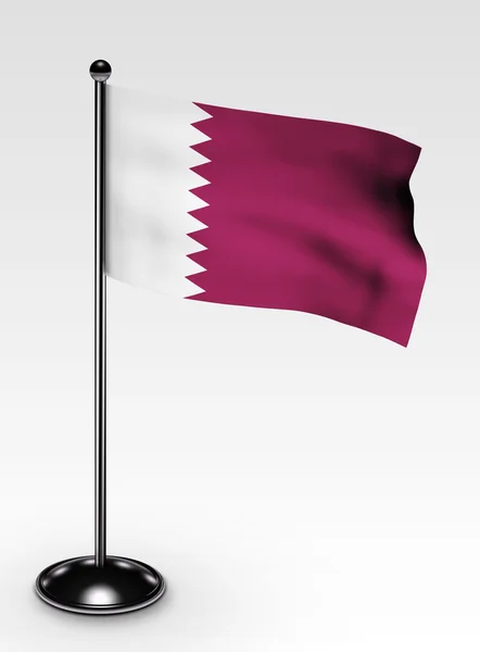 小卡塔尔国旗剪切路径 — 图库照片