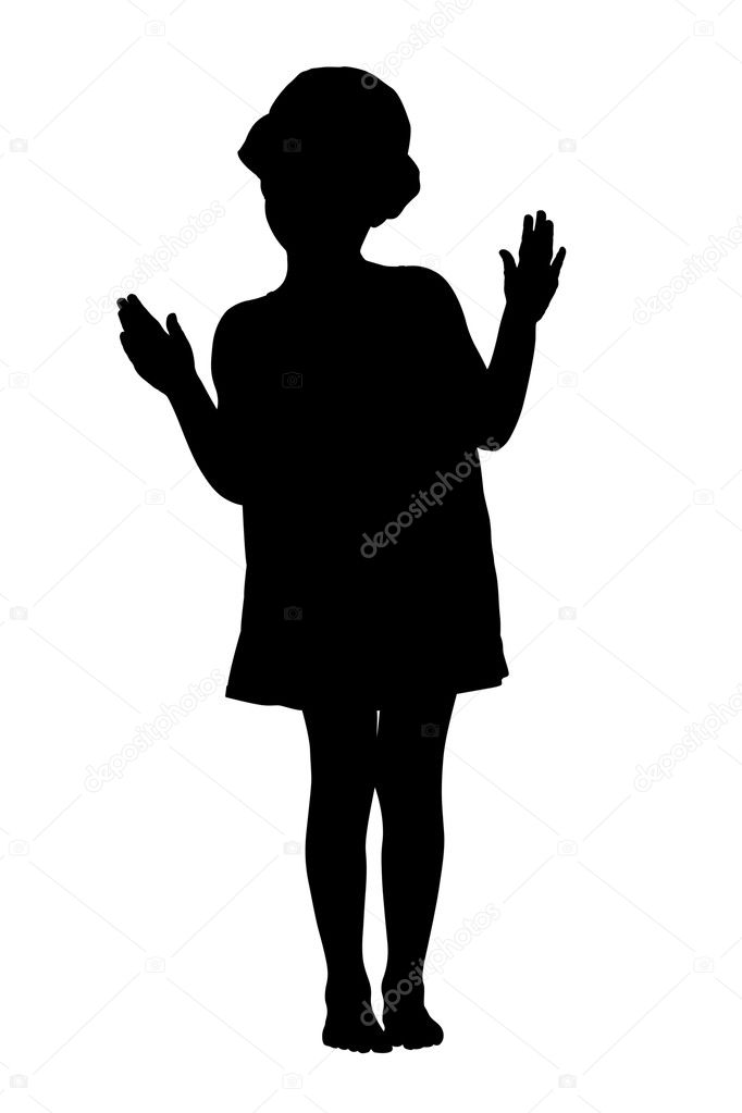 Child silhouette with clipping path