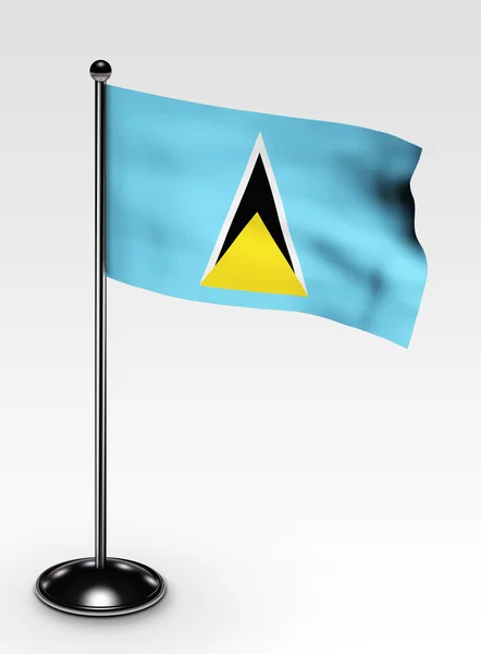 Small Saint Lucia flag clipping path — Stock Photo, Image