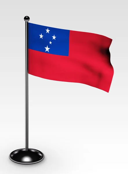 Pequeño camino de recorte de bandera de Samoa — Foto de Stock
