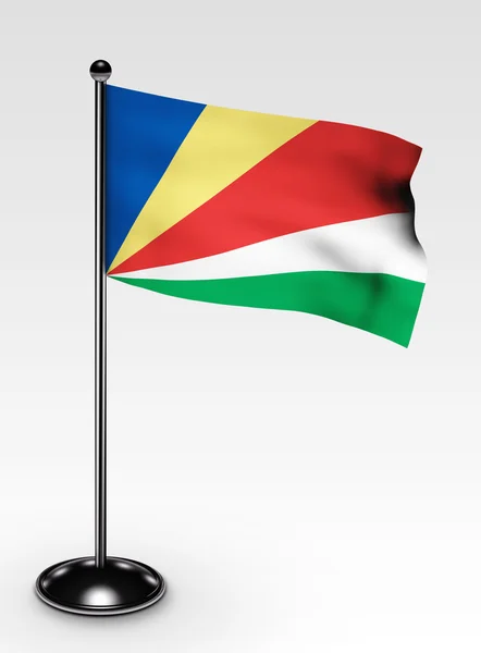 Pequenas Seychelles bandeira cortando caminho — Fotografia de Stock