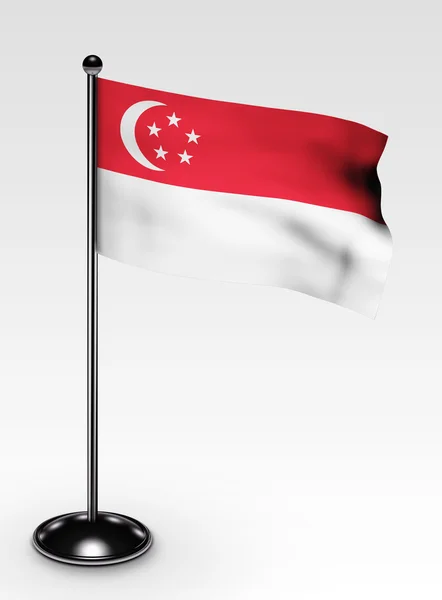 Small Singapore flag clipping path — Stock Photo, Image