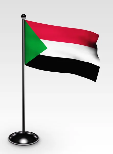 Pequeno Sudão bandeira cortando caminho — Fotografia de Stock