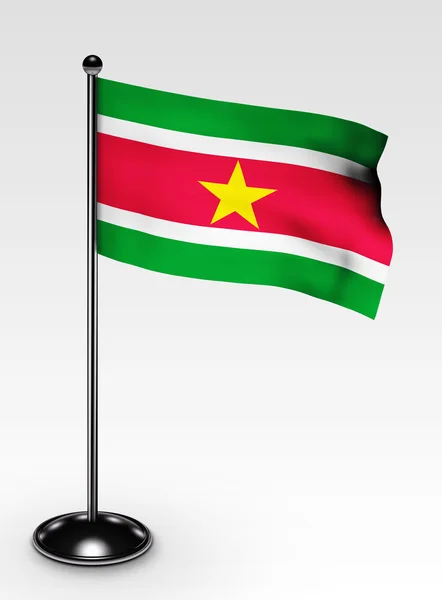 Pequeno caminho de recorte de bandeira do Suriname — Fotografia de Stock