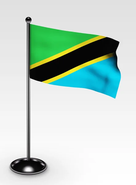 小坦桑尼亚国旗剪切路径 — 图库照片