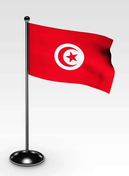 Small Tunisia flag clipping path — Stock Photo, Image
