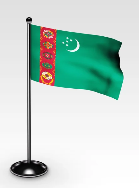 Small Turkmenistan flag clipping path — Stock Photo, Image