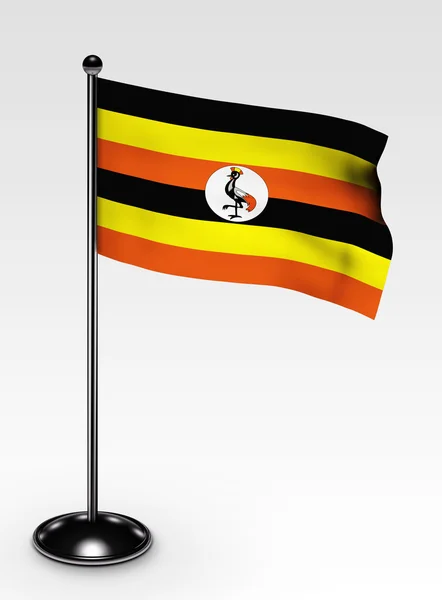 小乌干达国旗剪切路径 — 图库照片