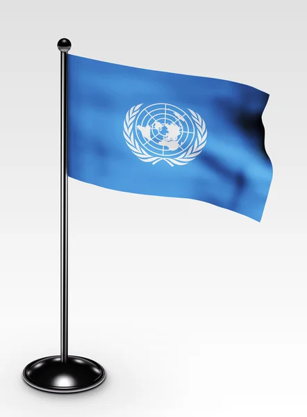 Small United Nations flag clipping path — Stock Photo, Image