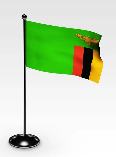 Små zambia flagga urklippsbana — Stockfoto