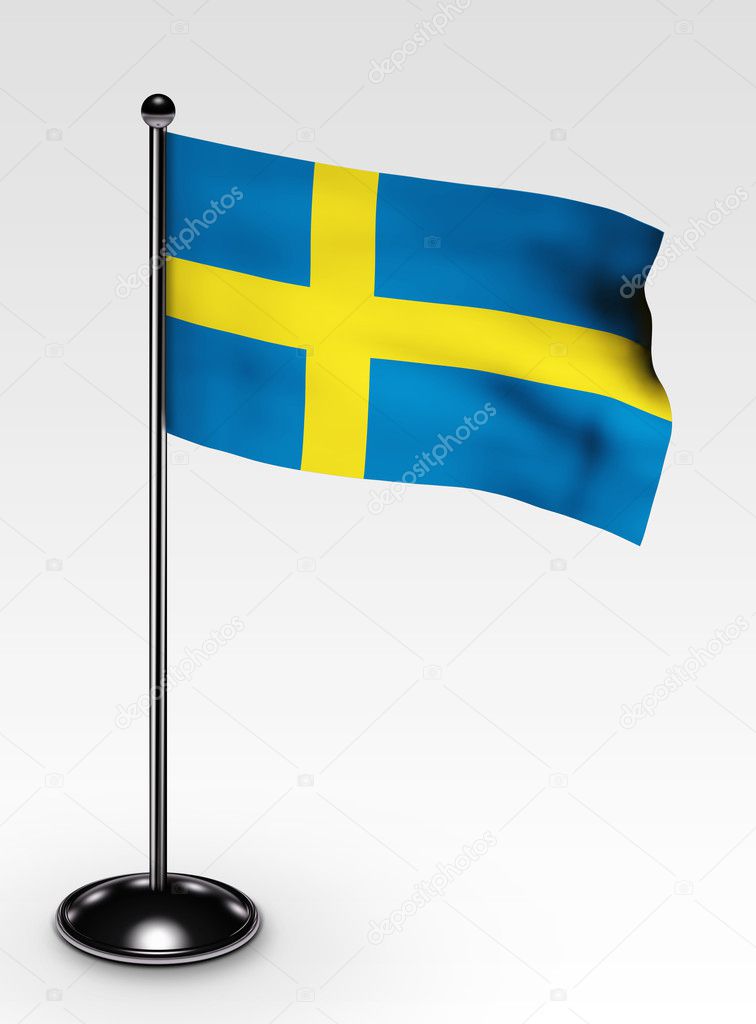 Small Sweden flag clipping path