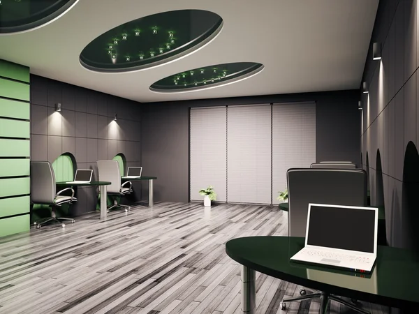 Computer office interior 3d — Stock Photo, Image