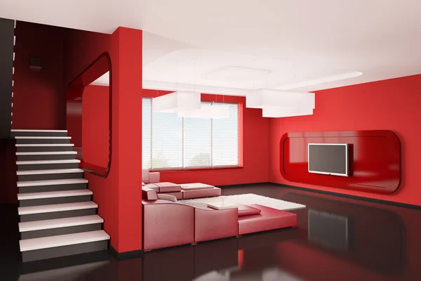 Interior do apartamento 3d — Fotografia de Stock