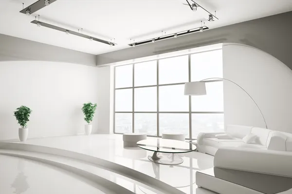 Interieur in de witte 3d — Stockfoto