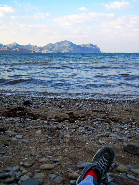 바다와 산 크림 아름 다운 lansc — 스톡 사진