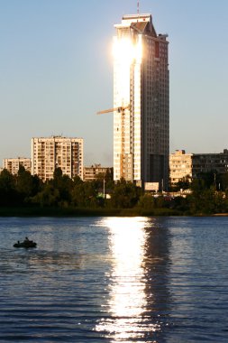 günbatımı zamanını Kiev şehri görünümünde