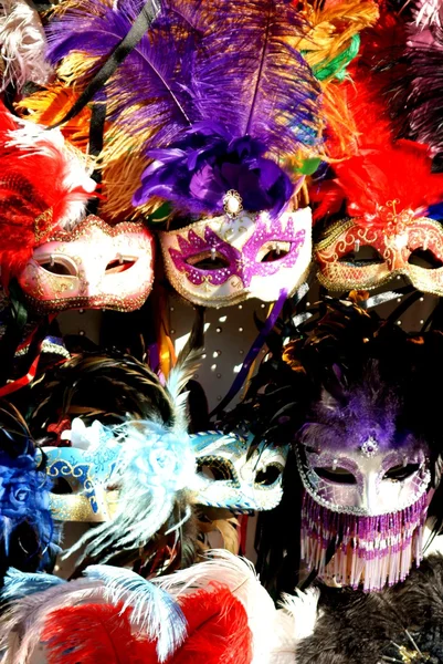 Masks for sale on a street in venice — Stock Photo, Image