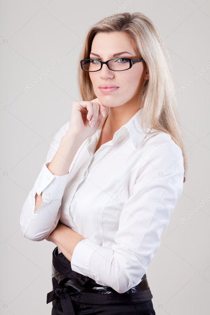 Business woman with glasses