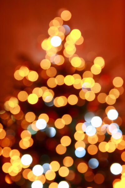 Abstract christmas tree formed by blurred lights - Christmas tree