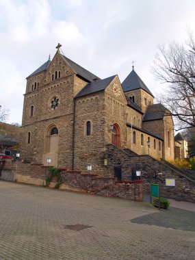 Ancient church in small town Altenahr clipart
