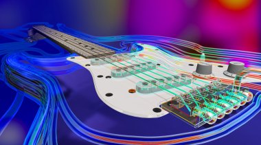 Abstract Guitar background clipart