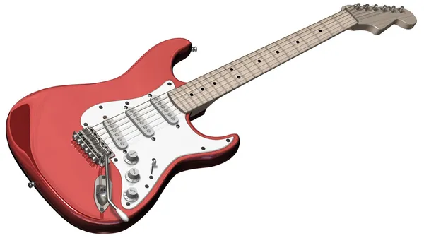 Elektrische gitaar op een wit — Stockfoto