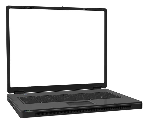 Laptop preto isolado em um branco — Fotografia de Stock