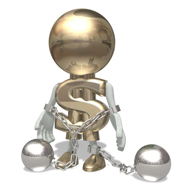Mr dollar is chained by circuits of cris — Stock Photo, Image