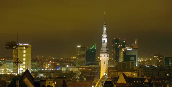 Paesaggio urbano notturno di Tallinn — Foto Stock