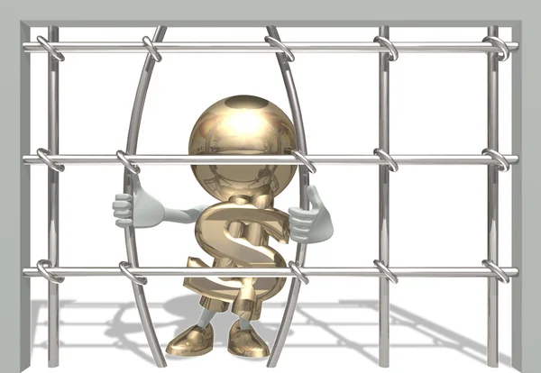 Mr dollar in prison — Stock Photo, Image