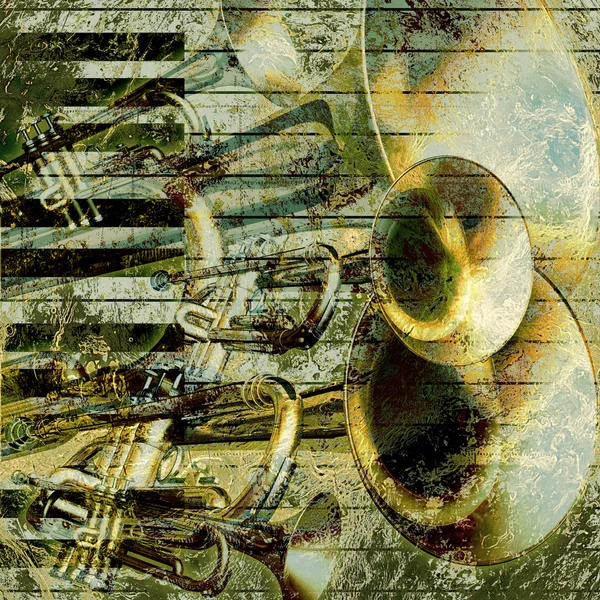 Jazz fundo verde — Fotografia de Stock