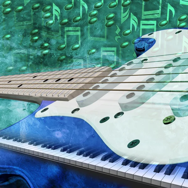Jazz background guitar and piano — Stock Photo, Image