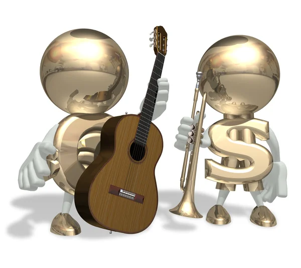 Євро і пан долар Jazz band — стокове фото