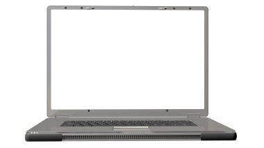 izole gümüş laptop yakın çekim