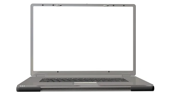 Isolado laptop prata perto — Fotografia de Stock