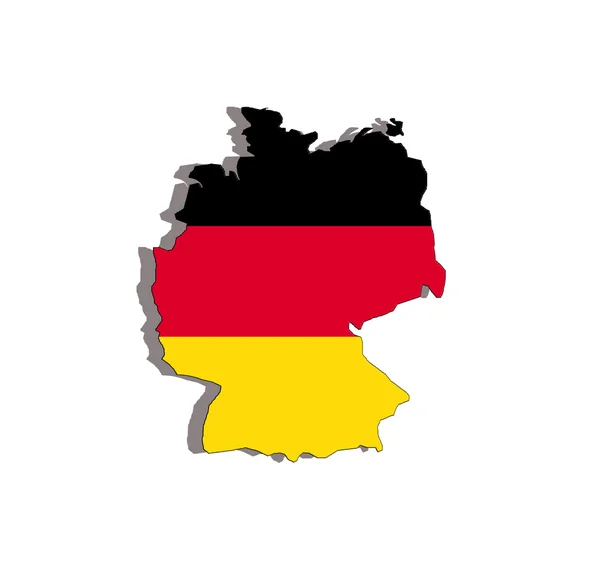 Χάρτης Γερμανία και σημαία — Διανυσματικό Αρχείο
