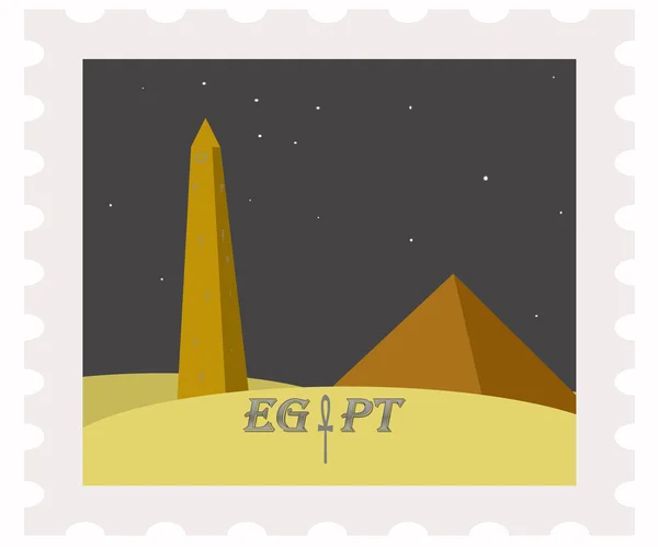 Obelisco postal por la noche — Archivo Imágenes Vectoriales