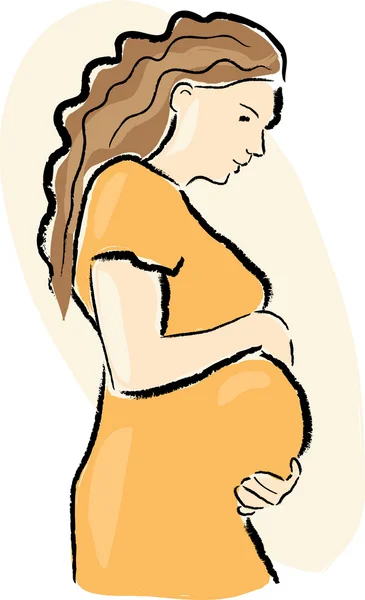 Mulher grávida — Vetor de Stock