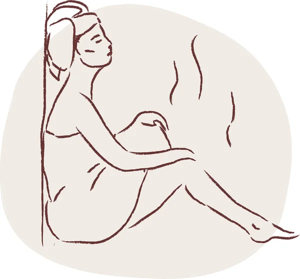 Mulher na sauna — Vetor de Stock