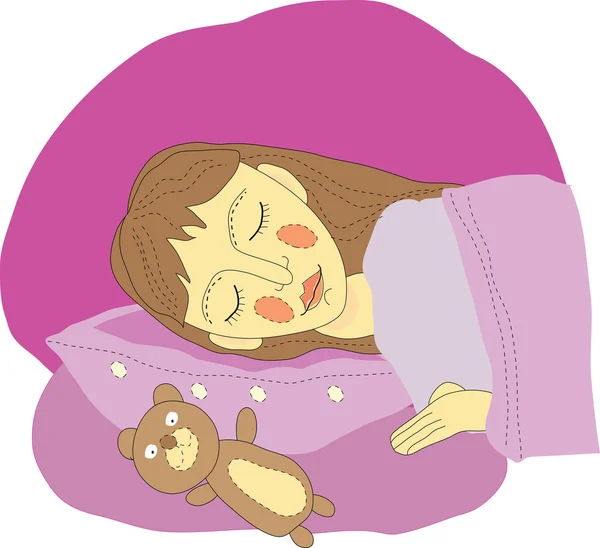 Girl with teddy bear — Stock Vector
