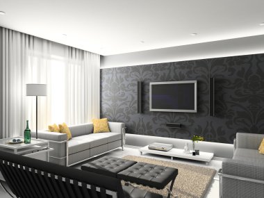 3d modern interior. clipart