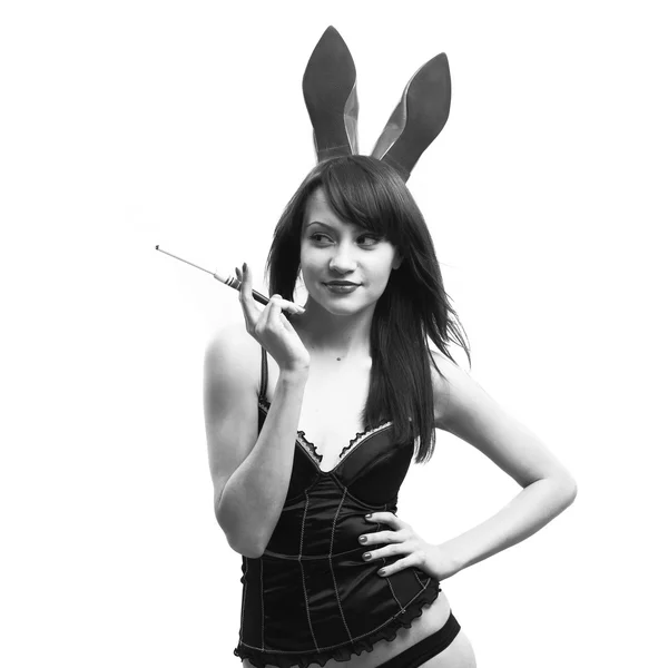 Kusząca kobieta z uszy królika — Zdjęcie stockowe