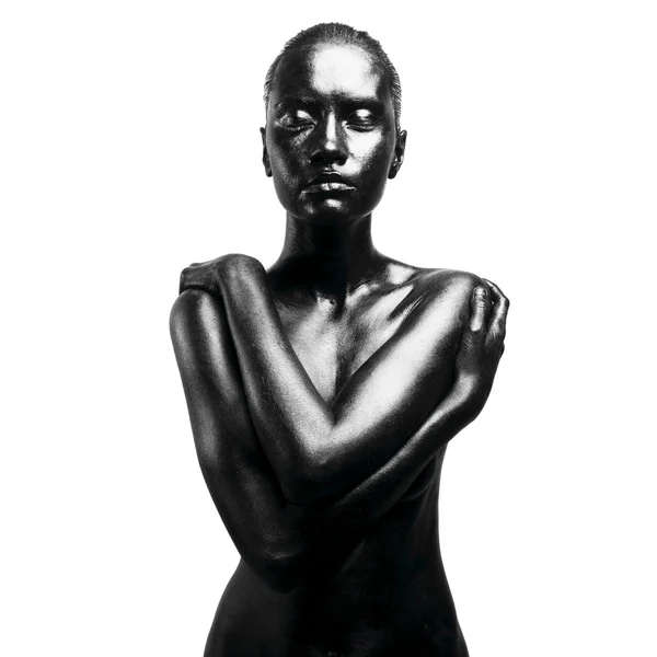 Зроблена чорна жінка — стокове фото