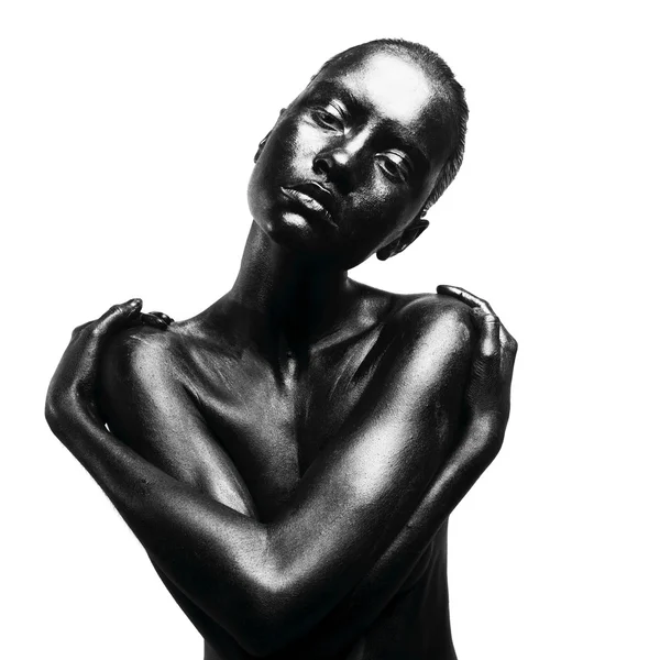 Siyah kadın yaptı — Stok fotoğraf