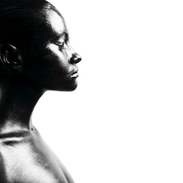 Består svart kvinna — Stockfoto